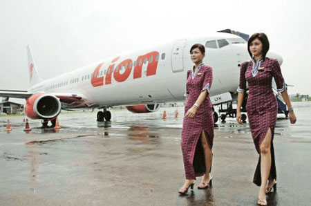Lion Air flight attendants on tarmac