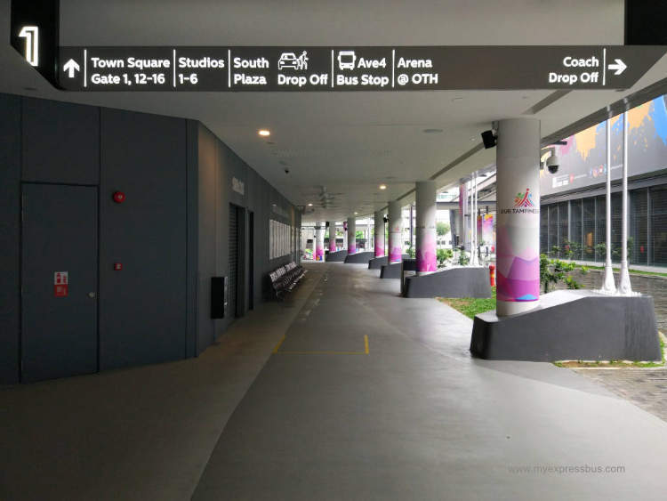 Coach Drop Off location at the South Plaza of Our Tampines Hub