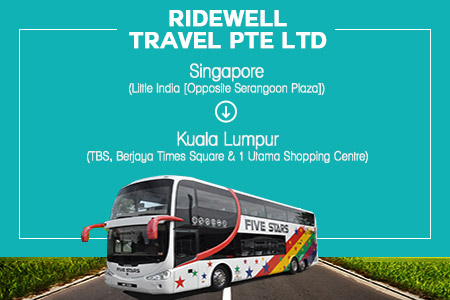 Ridewell Travel express bus services from Little India to TBS, Berjaya Times Square and 1 Utama Shopping Centre