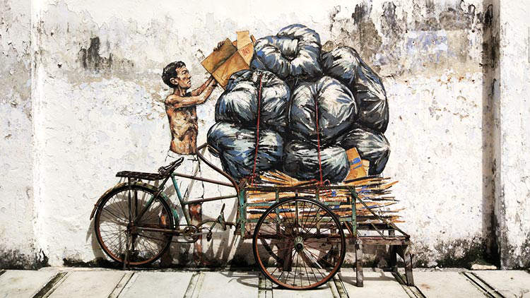 Ipoh Street Mural - Trishaw by Ernest Zacharevic